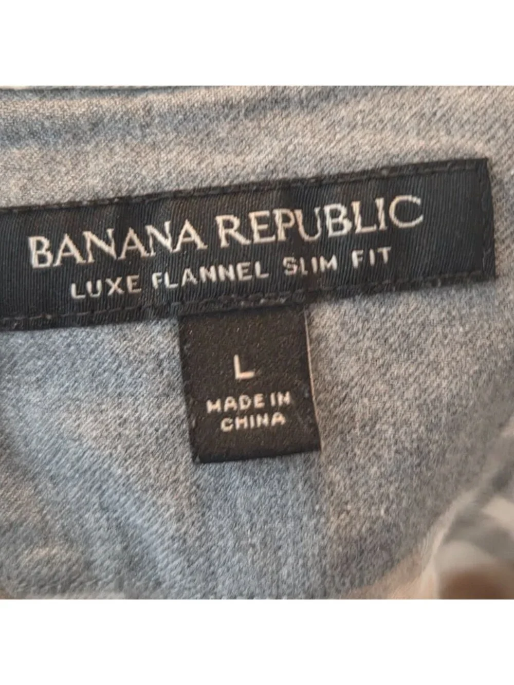 Banana Republic Men's Plaid Button-Down Shirt Orange Gray White L